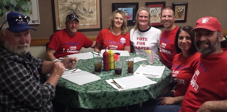 Supporters of Trinity County Superior Court Judge Michael Mike Harper